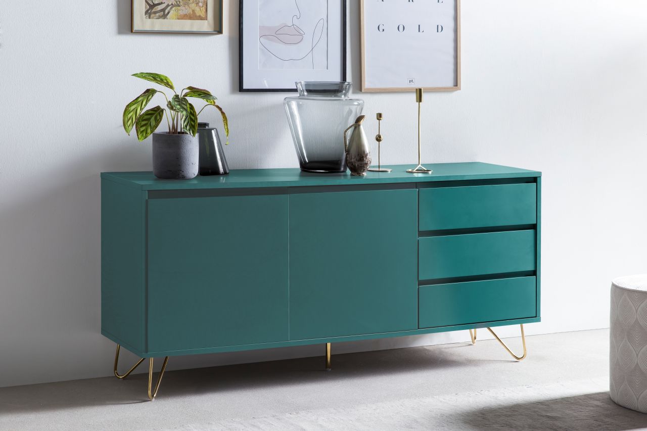Sideboard mit 2 Türen und 3 Schubladen, Green
