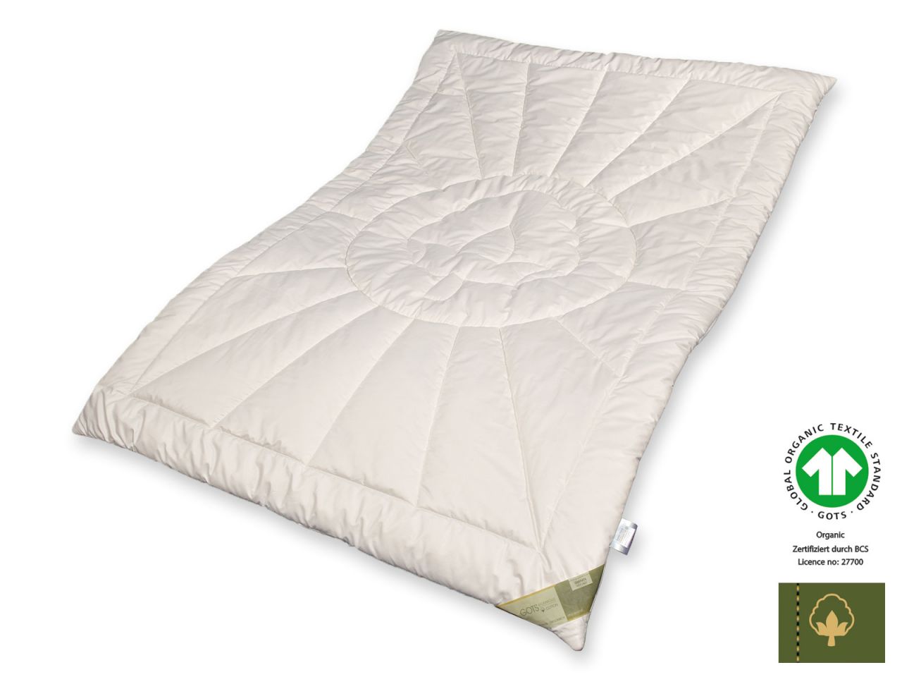Bio-Cotton GOTS organic Duo-Warm Steppbett, 155 x 200 cm