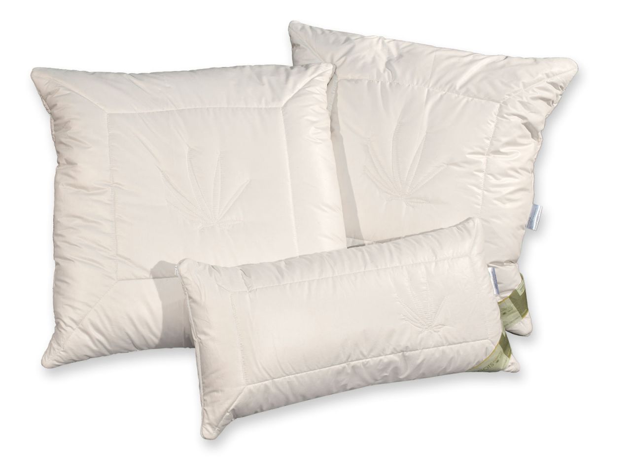 Bio-Hanf GOTS organic Kopfkissen mit Schurwollkugeln, 80 x 80 cm