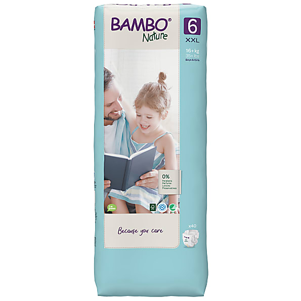 Bambo Nature Windeln - XL Plus - Größe 6 - Jumbo Packung mit 40 Win...