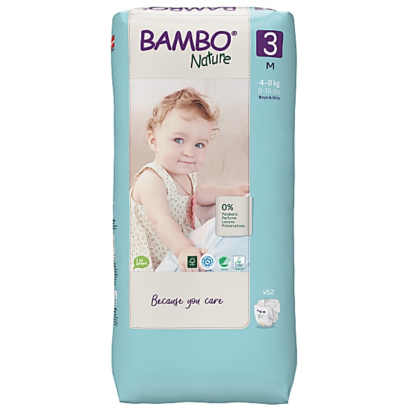 Bambo Nature Windeln - Midi - Größe 3 - Jumbo Pack mit 52 Windeln
