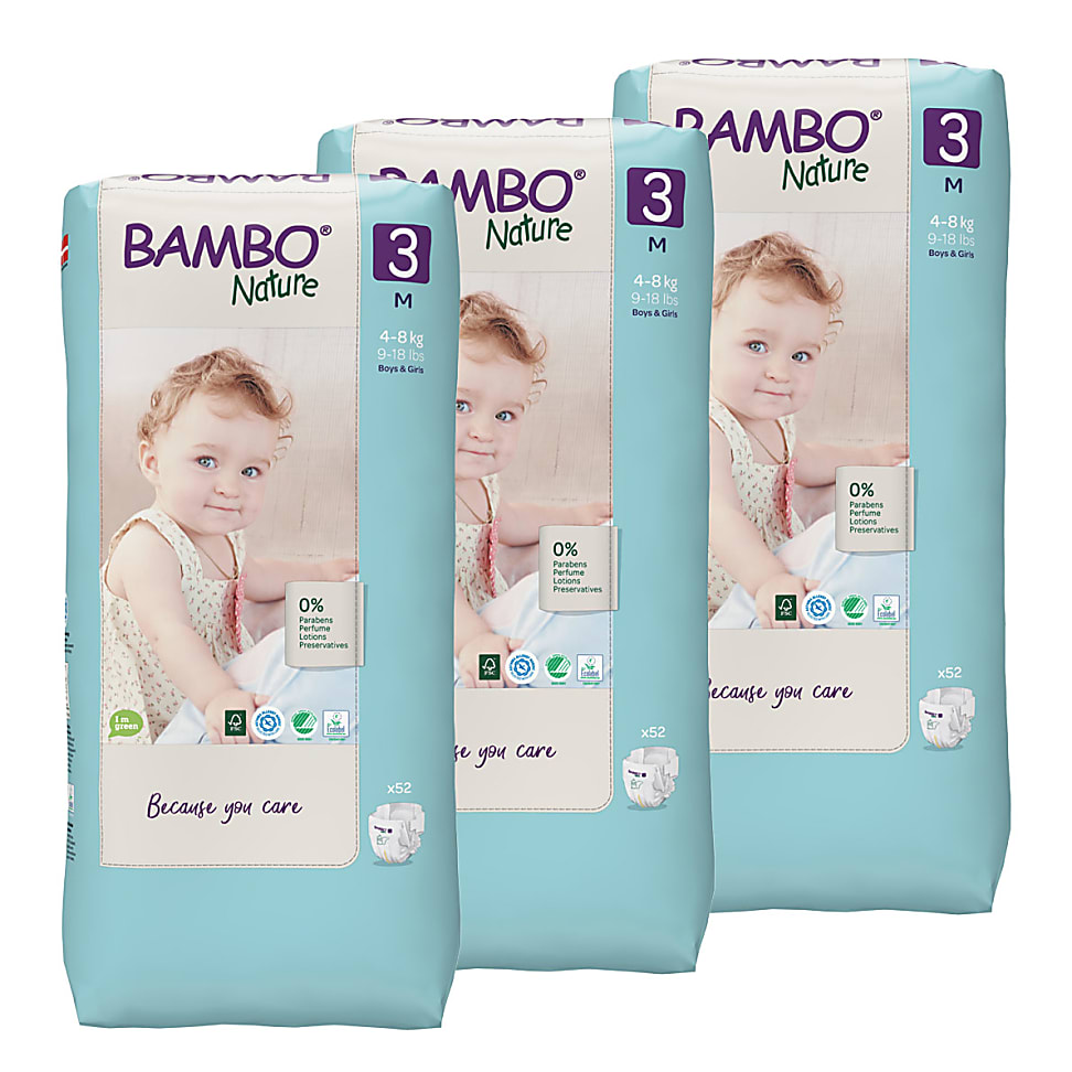 Bambo Nature Windel Größe 3 Sparpackung (156 Stück)