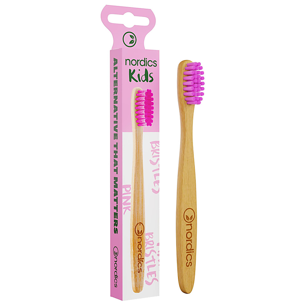 Nordics Bamboo Kids Zahnbürste pinke Borsten
