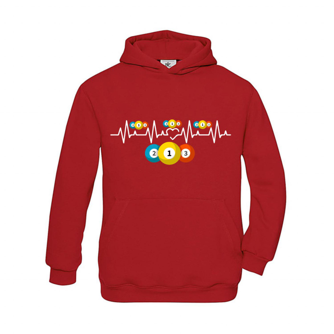 Hoodie Kinder Billard Heartbeat farbige Kugeln