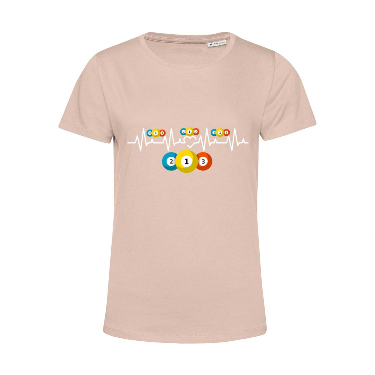 Nachhaltiges T-Shirt Damen Billard Heartbeat farbige Kugeln