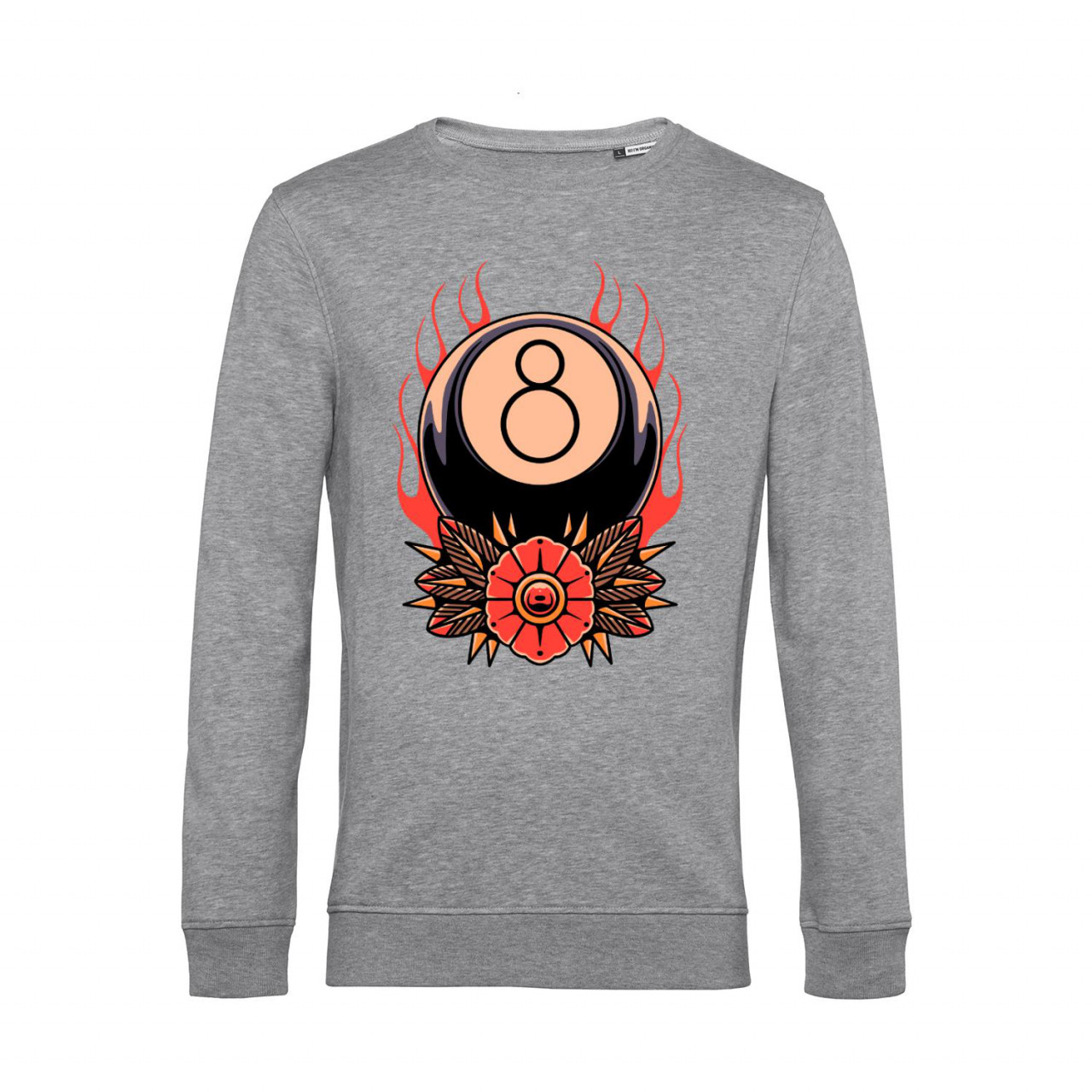 Nachhaltiges Sweatshirt Herren Billard Eight on fire