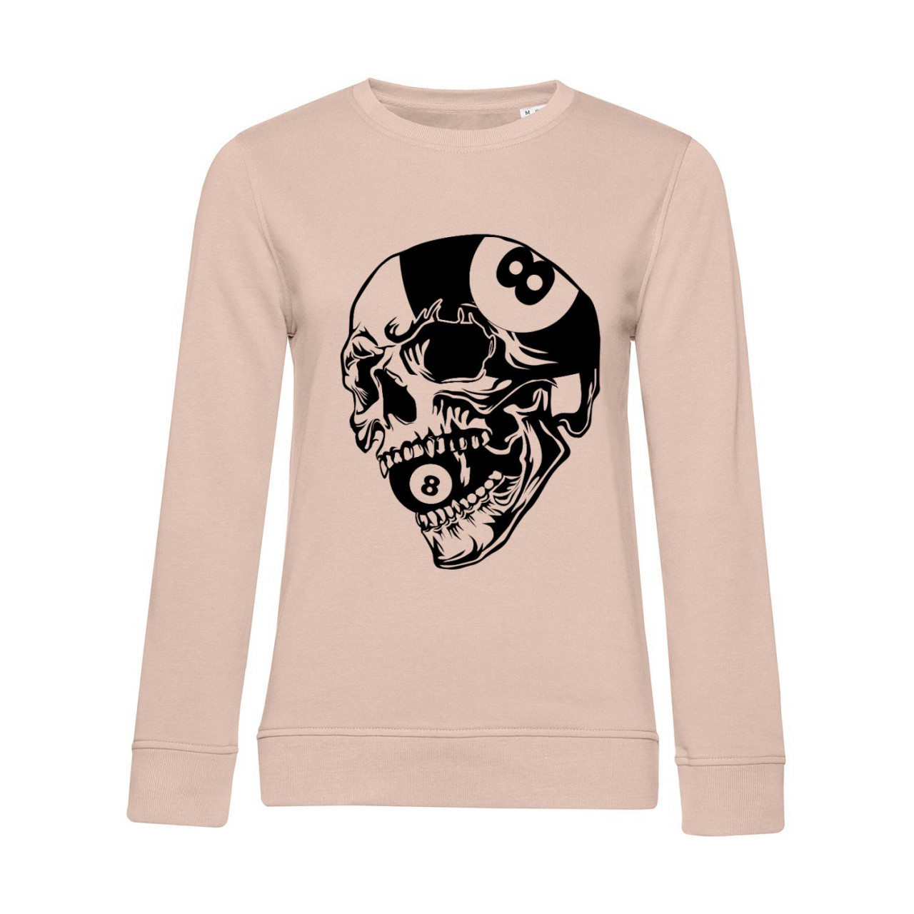 Nachhaltiges Sweatshirt Damen Billard 8 Ball Totenkopf