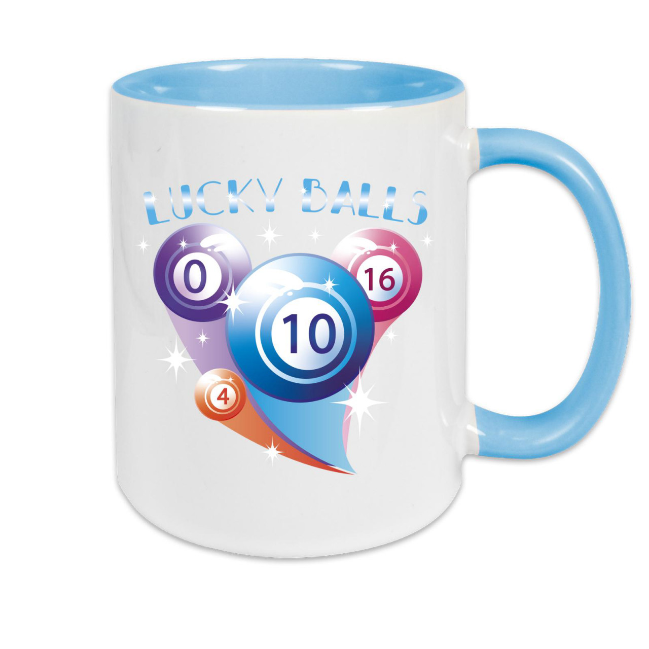 Tasse zweifarbig Billard Lucky Balls