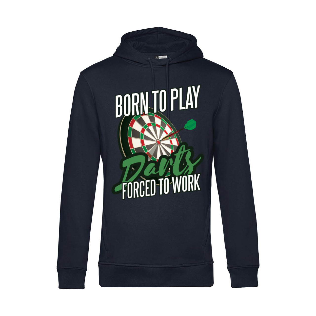 Nachhaltiger Hoodie Herren Born to Play Darts Force to Work