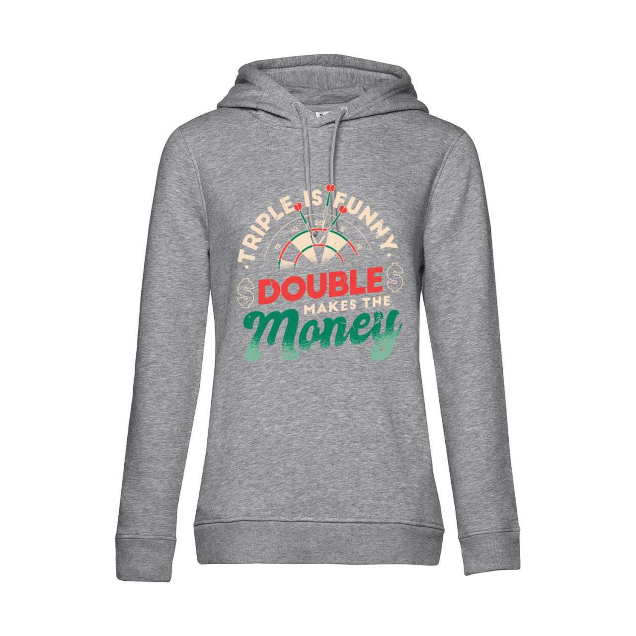 Nachhaltiger Hoodie Damen Darts Triple is funny Double makes the money 2