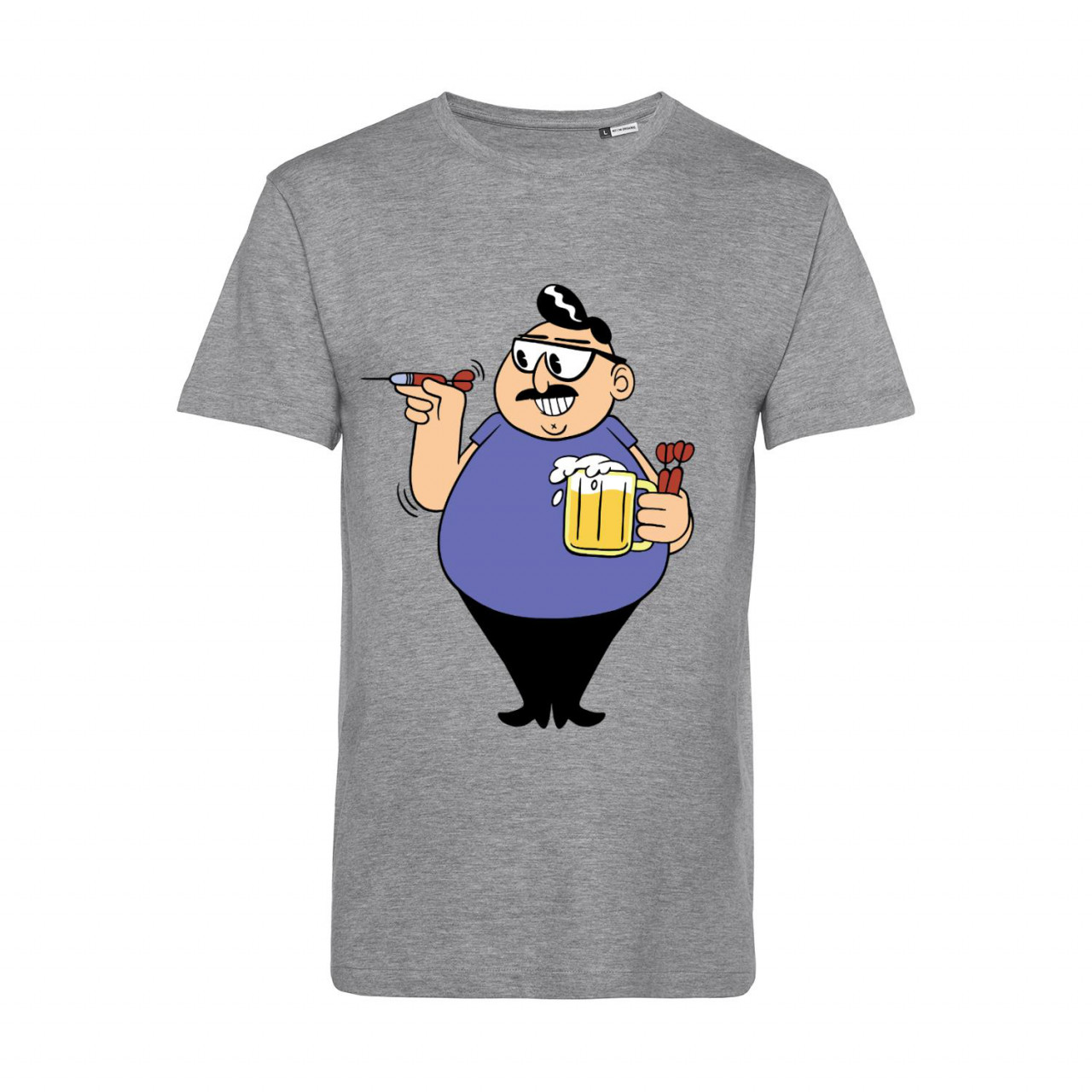 Nachhaltiges T-Shirt Herren Darts Spieler mit Bier