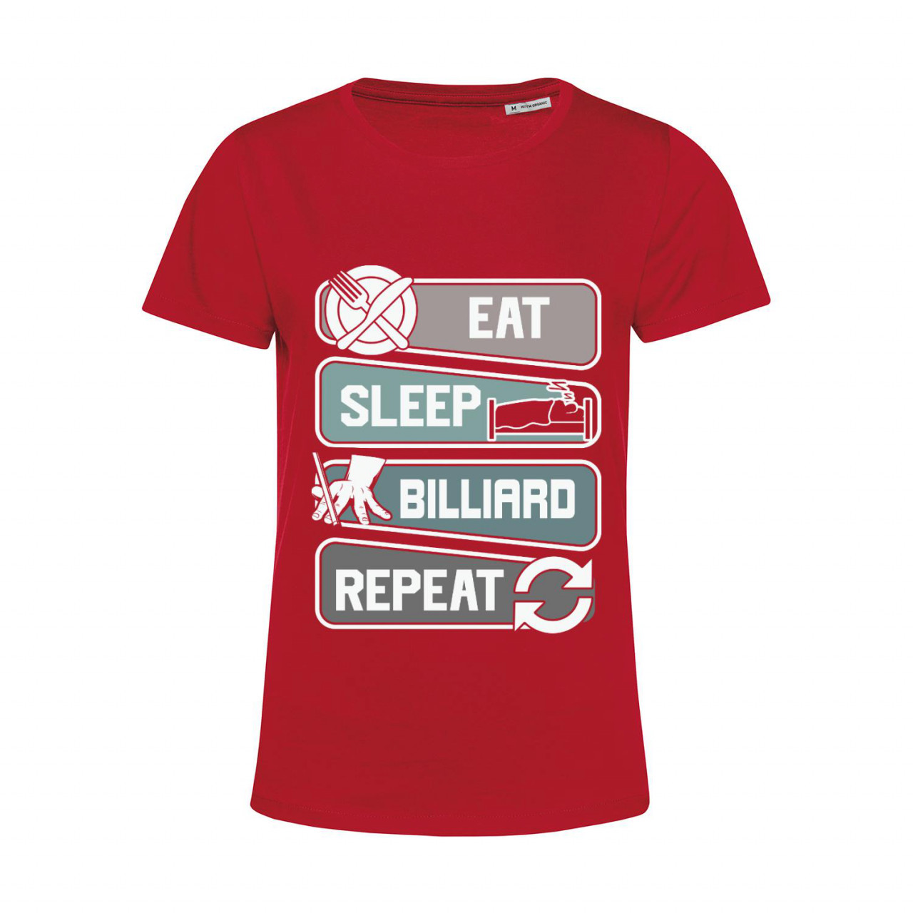 Nachhaltiges T-Shirt Damen Eat Sleep Billiard Repeat