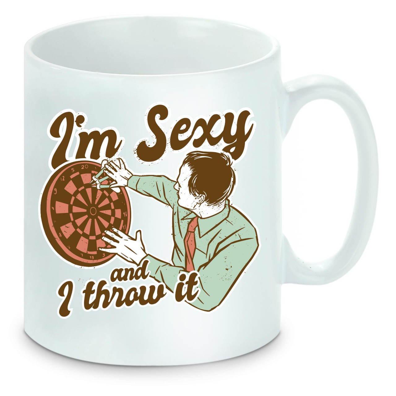 Tasse einfarbig Darts I'm sexy and I throw it