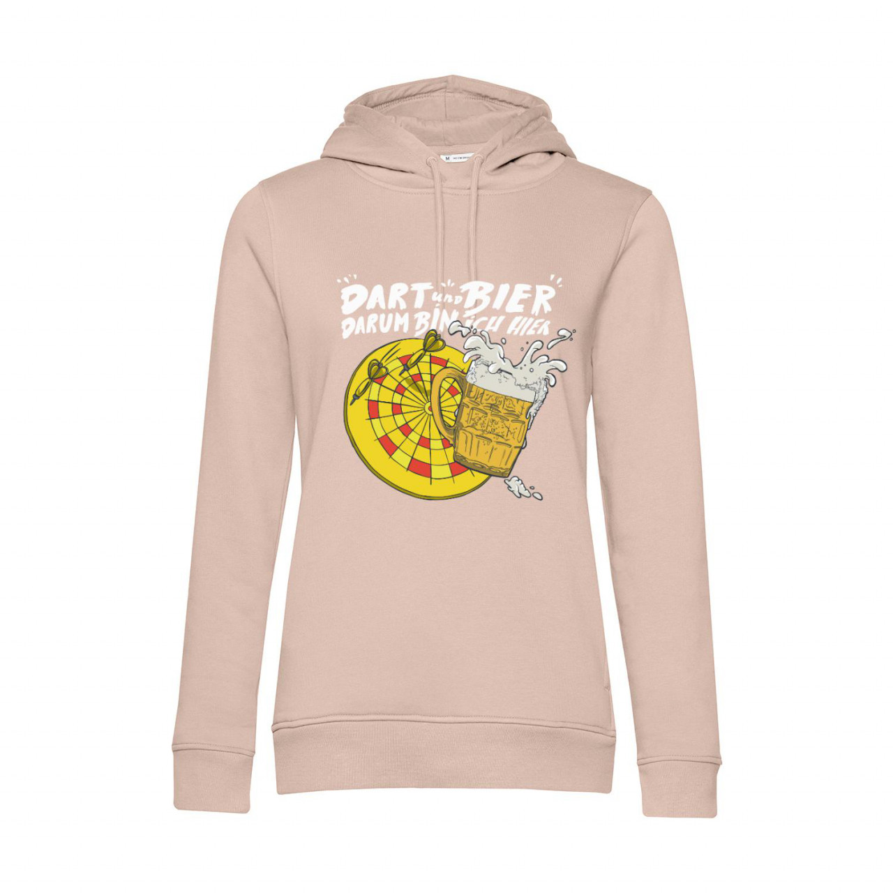 Nachhaltiger Hoodie Damen Darts und Bier Darum bin ich hier