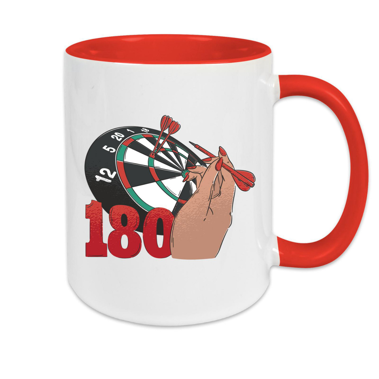 Tasse zweifarbig Darts 180 Throwing Hand