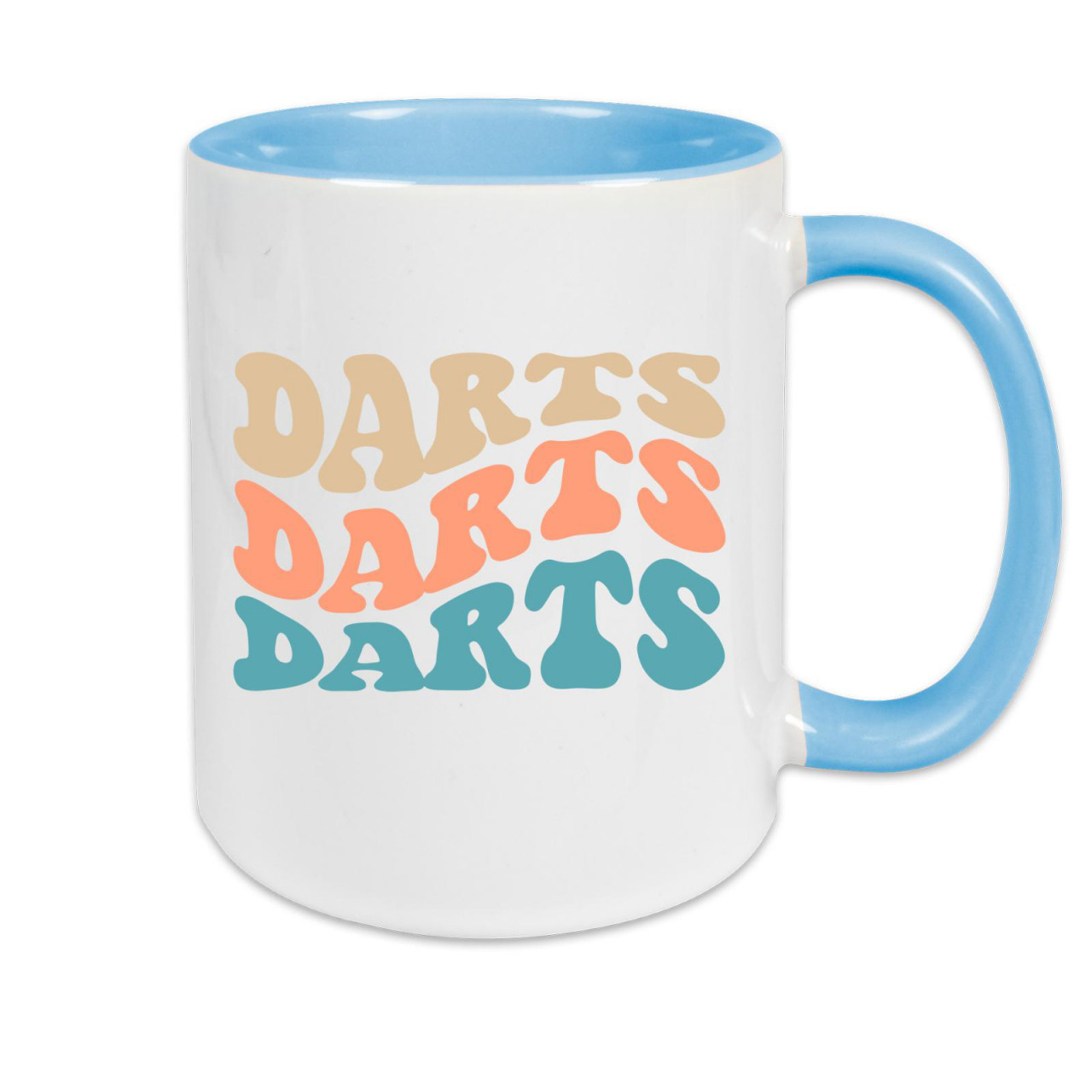 Tasse zweifarbig Darts Farben Wellen