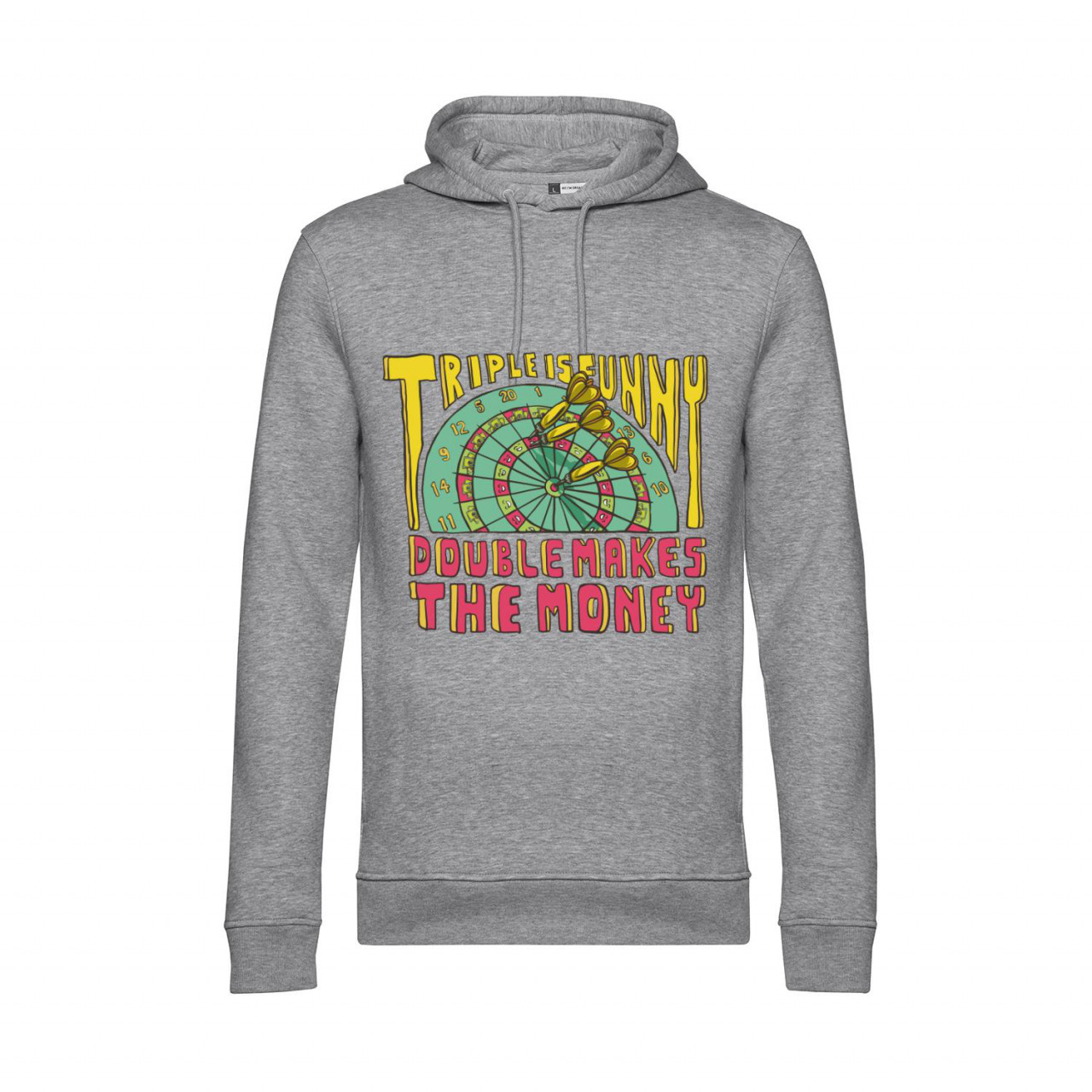 Nachhaltiger Hoodie Herren Darts Triple is funny Double makes the money