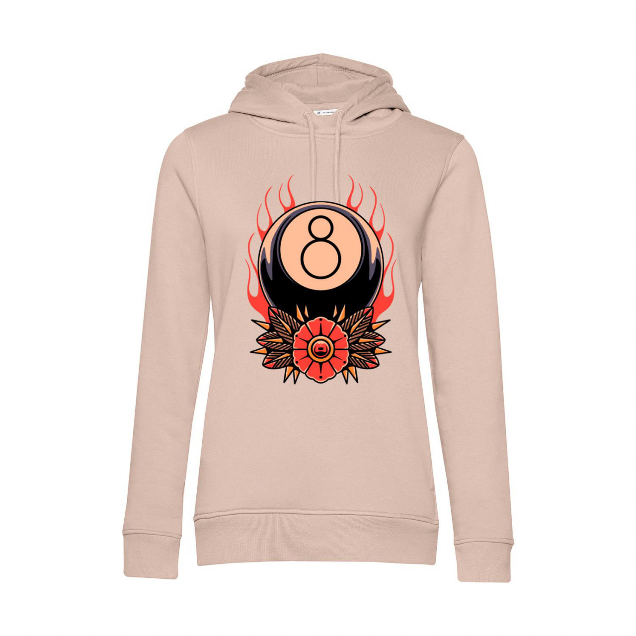 Nachhaltiger Hoodie Damen Billard Eight on fire