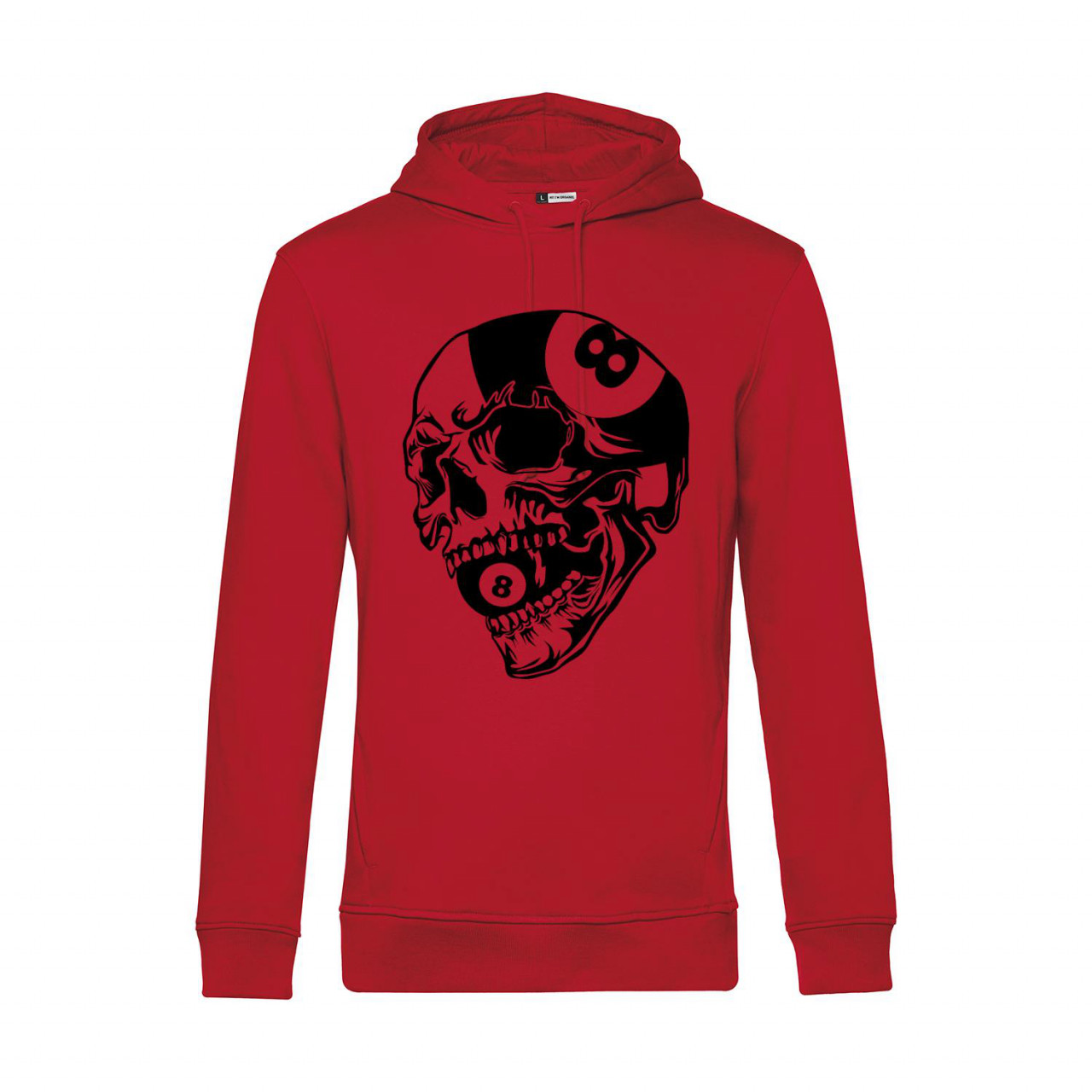 Nachhaltiger Hoodie Herren Billard 8 Ball Totenkopf