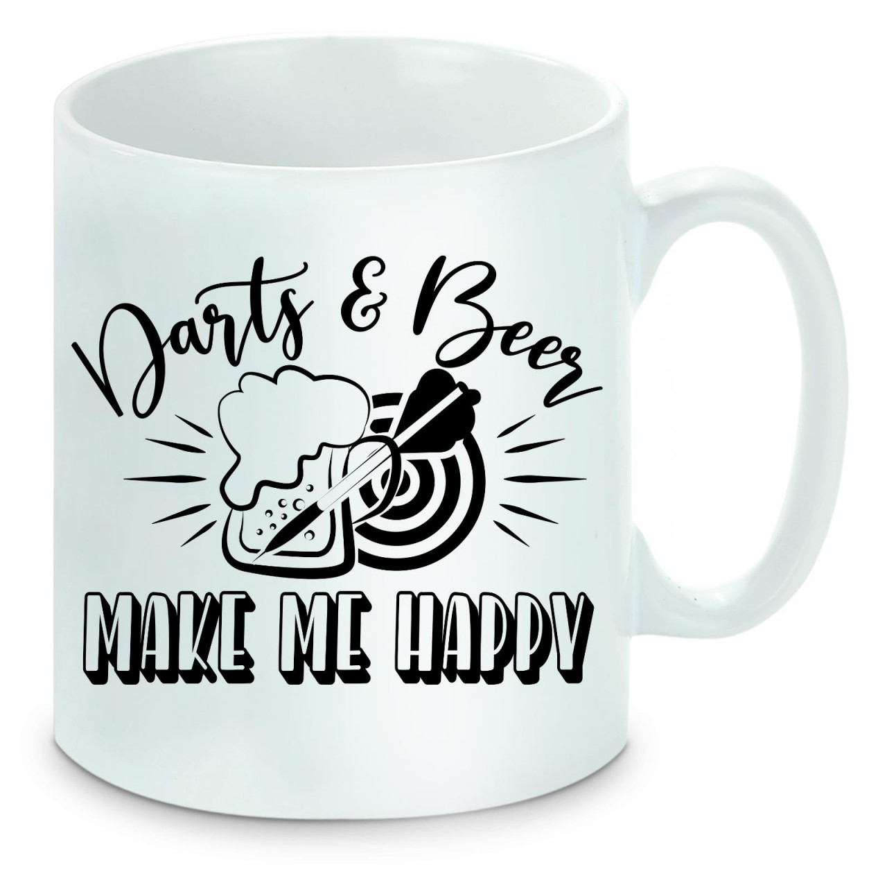 Tasse einfarbig Darts and Beer make me happy