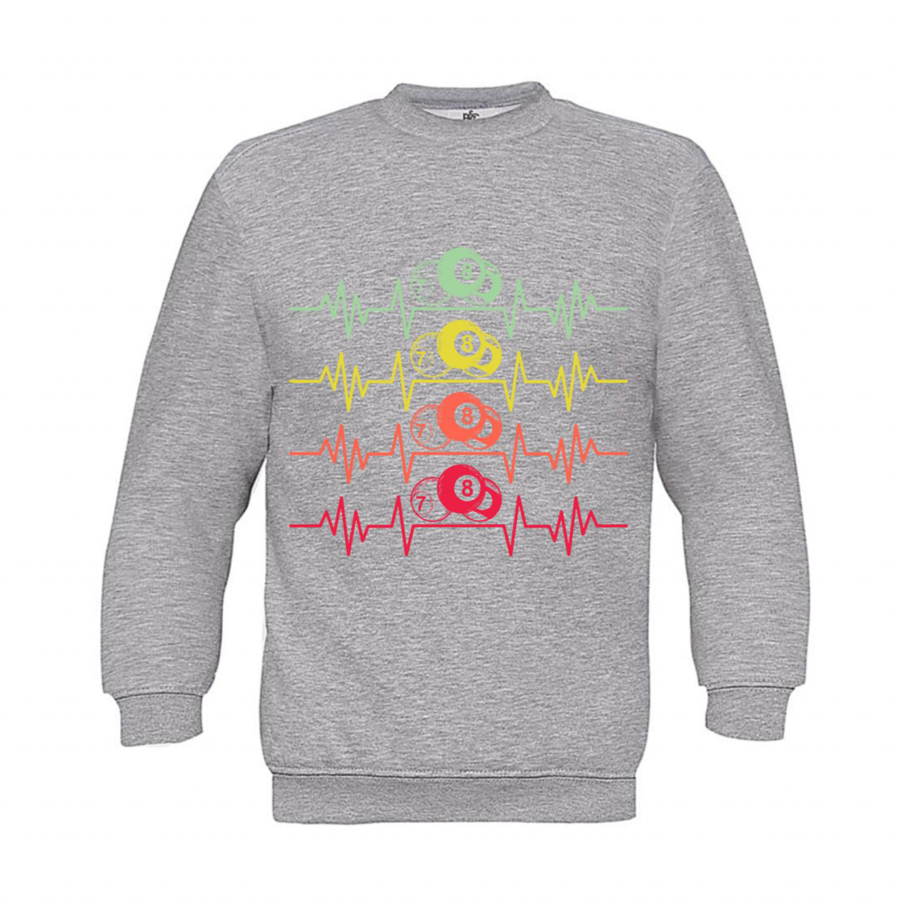 Sweatshirt Kinder Billard farbige Herzstromkurve