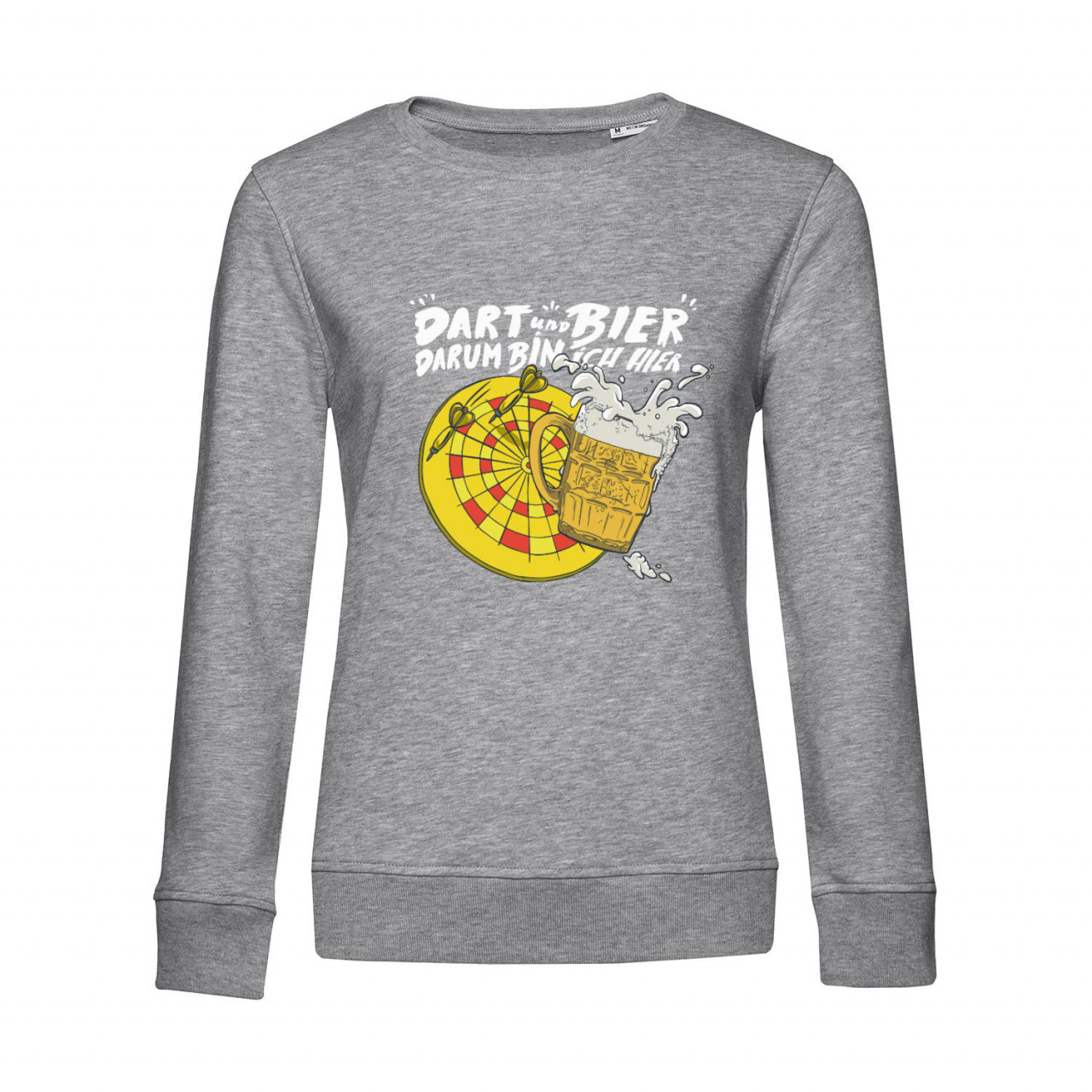 Nachhaltiges Sweatshirt Damen Darts und Bier Darum bin ich hier