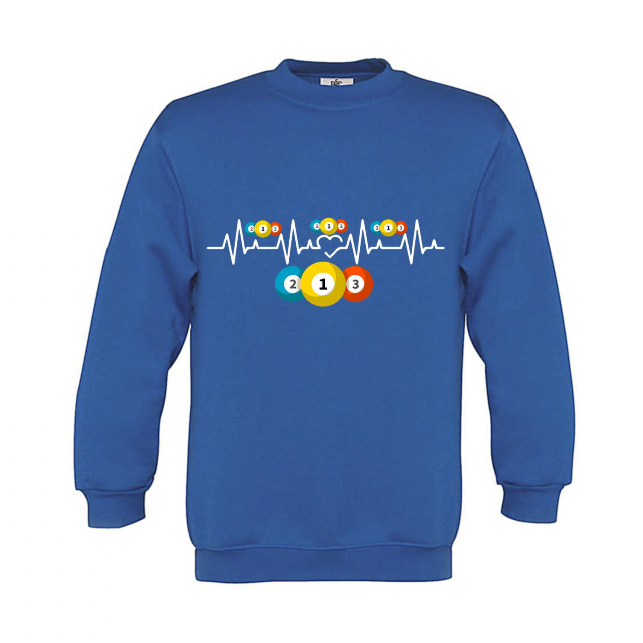 Sweatshirt Kinder Billard Heartbeat farbige Kugeln
