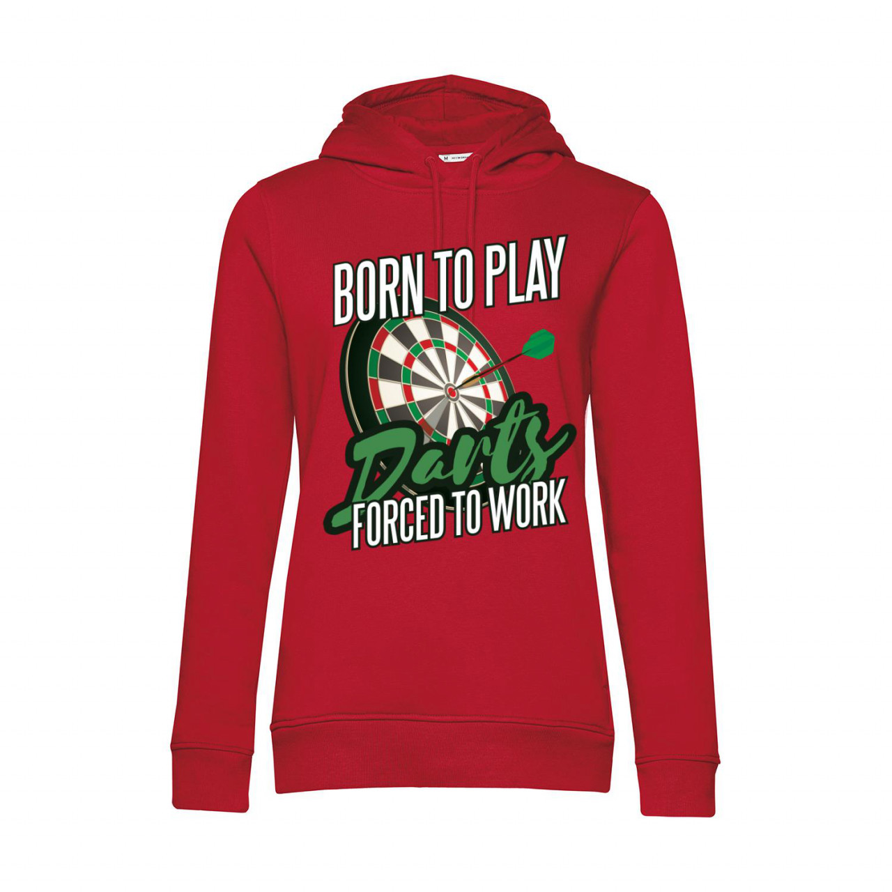 Nachhaltiger Hoodie Damen Born to Play Darts Force to Work