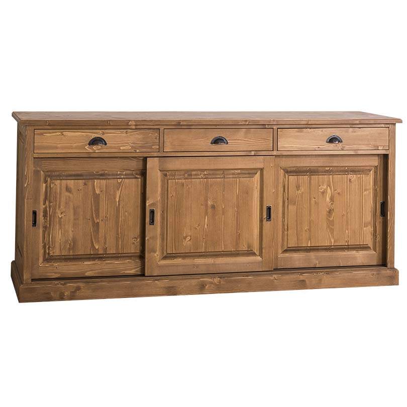 Landhaus Sideboard mit Schiebetüren - Eichenplatte Konfigurator alles frei wählbar