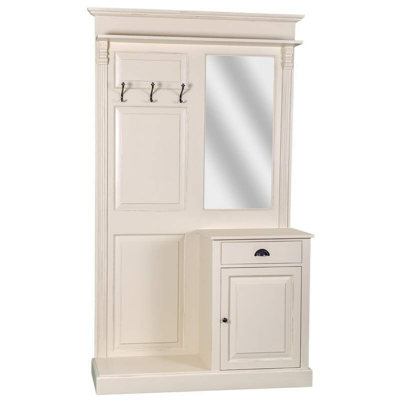 Landhaus Garderobe mit Schrankelement lackiert