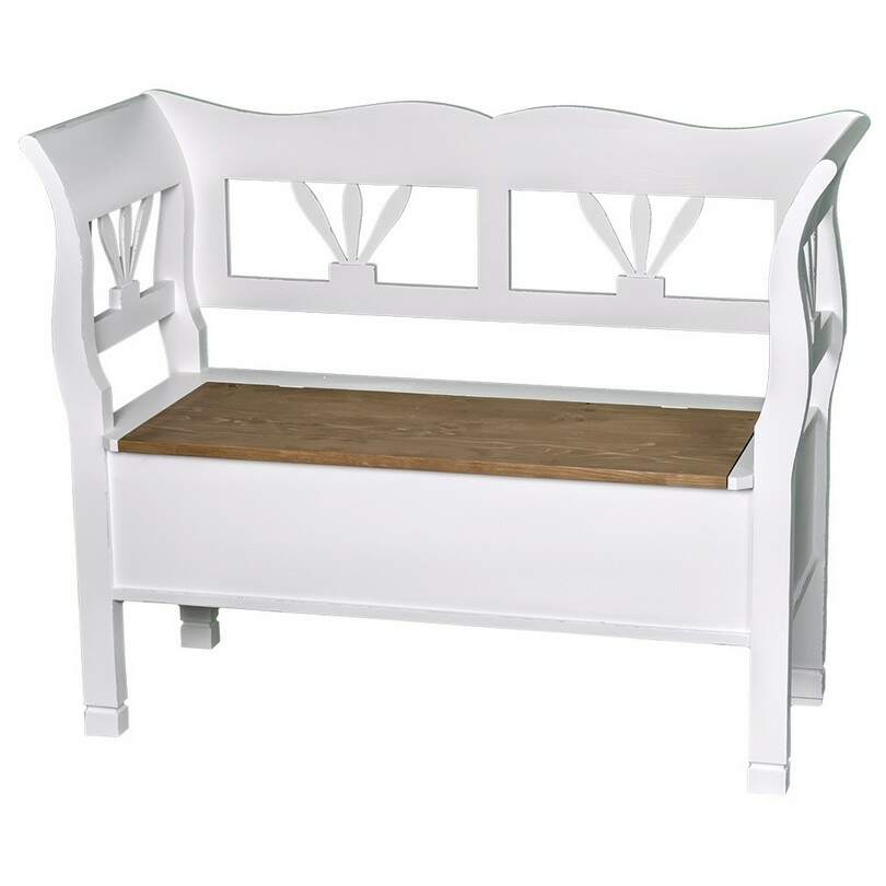 Romantische Sitzbank mit Truhe - Eichenplatte Konfigurator alles frei wählbar