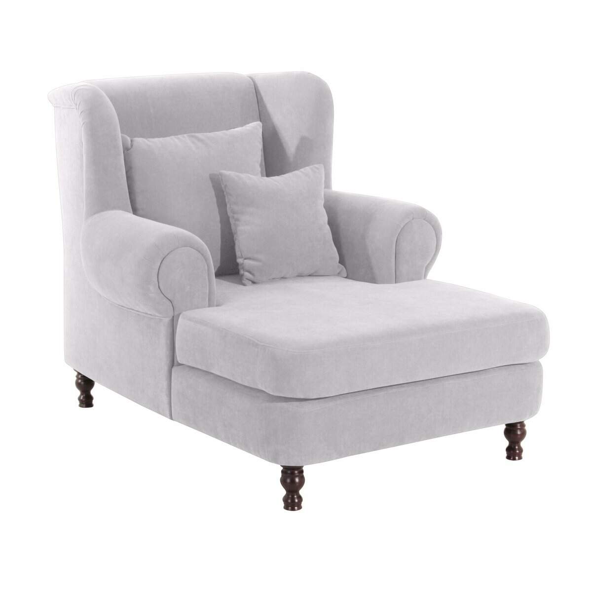 Big-Sessel Madeleine, inkl. 2 Zierkissen Veloursstoff silber