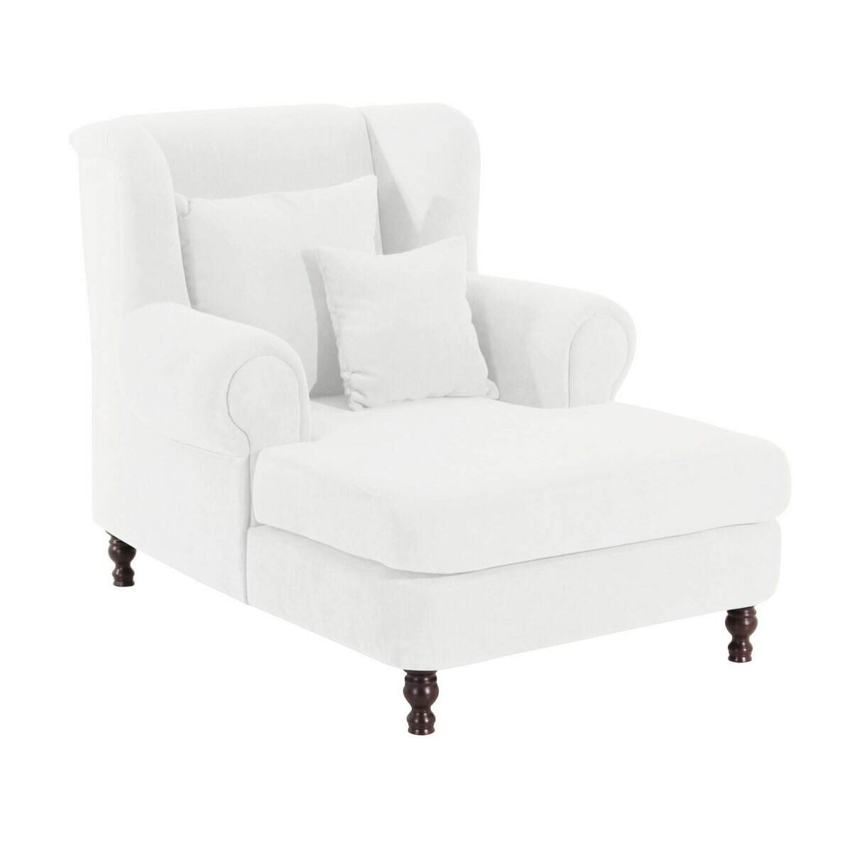 Big-Sessel Madeleine, inkl. 2 Zierkissen Veloursstoff creme