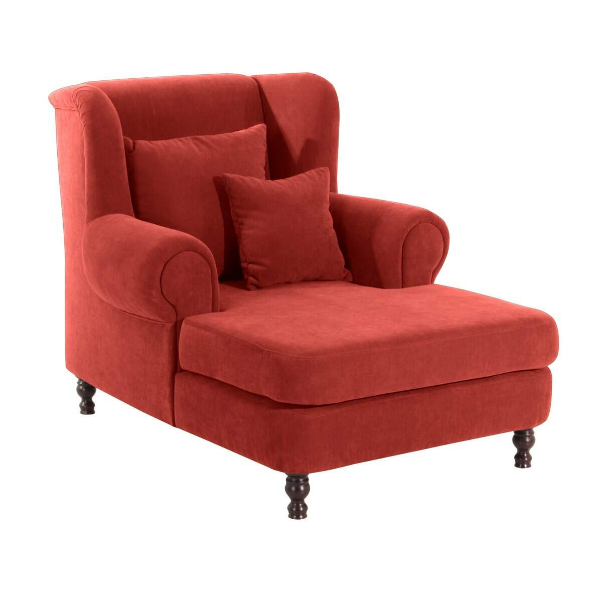 Big-Sessel Madeleine, inkl. 2 Zierkissen Veloursstoff terracotta