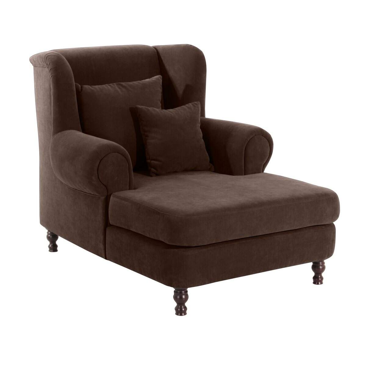Big-Sessel Madeleine, inkl. 2 Zierkissen Veloursstoff braun