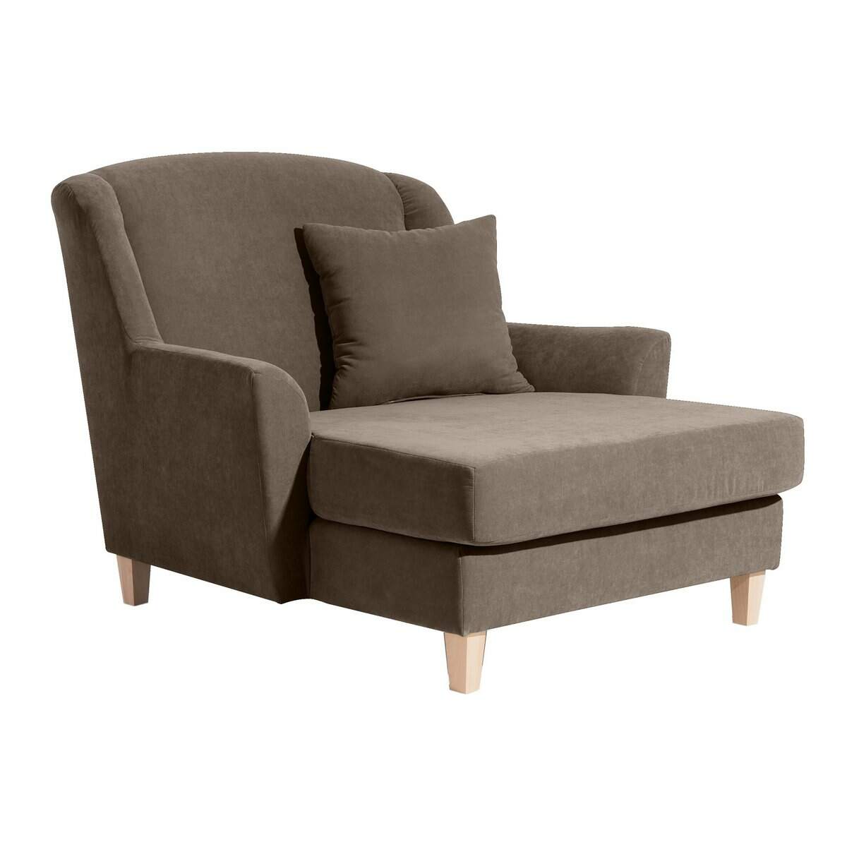 Big-Sessel Julia, inkl. 1x Zierkissen 55x55cm Veloursstoff sahara