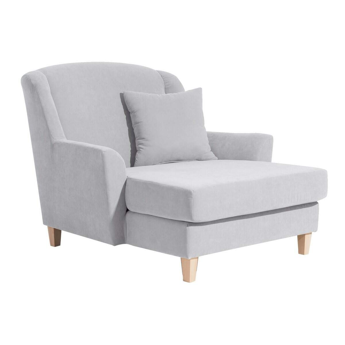 Big-Sessel Julia, inkl. 1x Zierkissen 55x55cm Veloursstoff silber