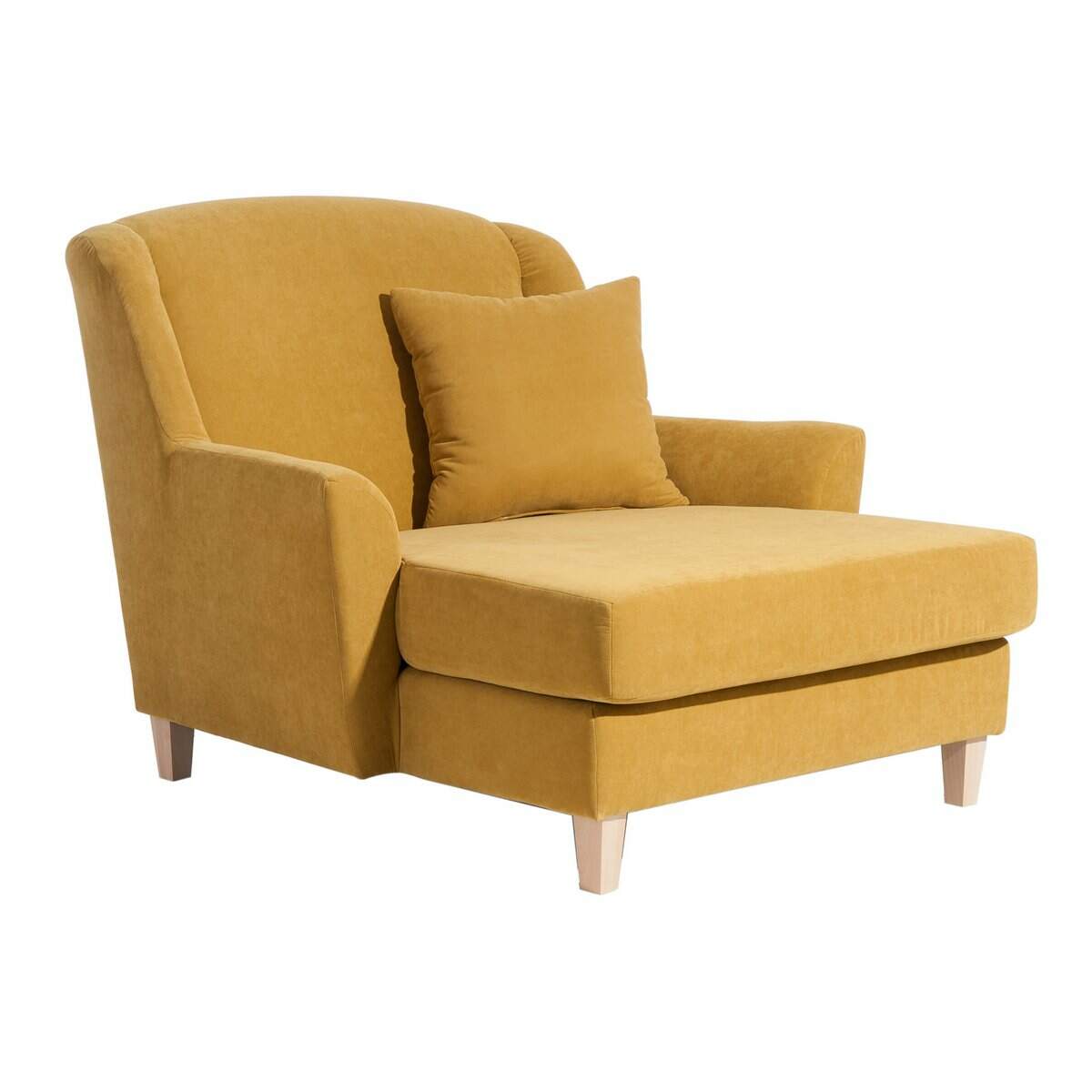 Big-Sessel Julia, inkl. 1x Zierkissen 55x55cm Veloursstoff mais