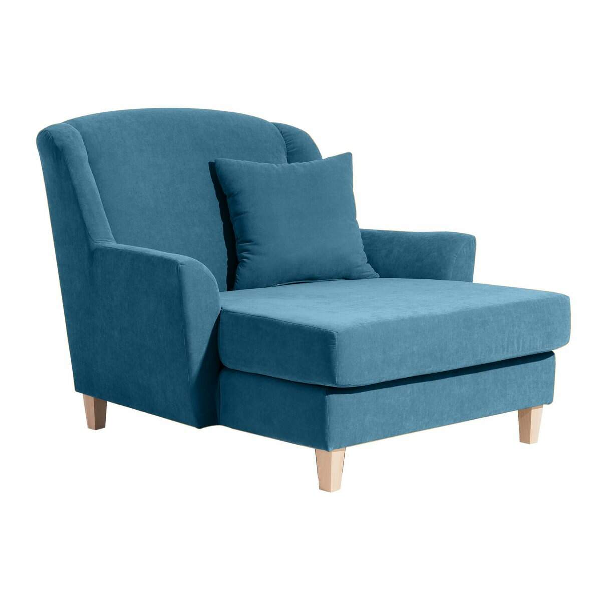 Big-Sessel Julia, inkl. 1x Zierkissen 55x55cm Veloursstoff petrol