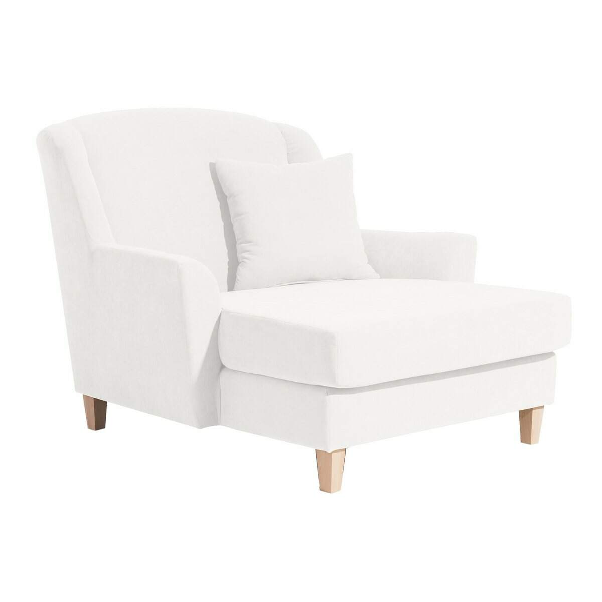 Big-Sessel Julia, inkl. 1x Zierkissen 55x55cm Veloursstoff creme