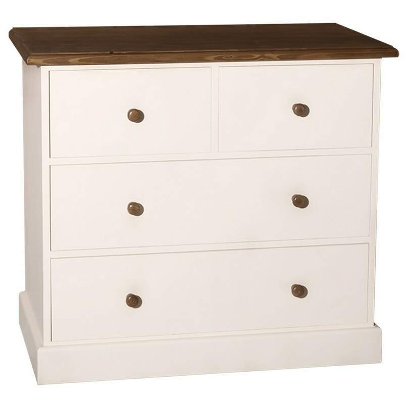 Solide Kommode vier Schubladen im Landhausstil - Eichenplatte Konfigurator alles frei wählbar