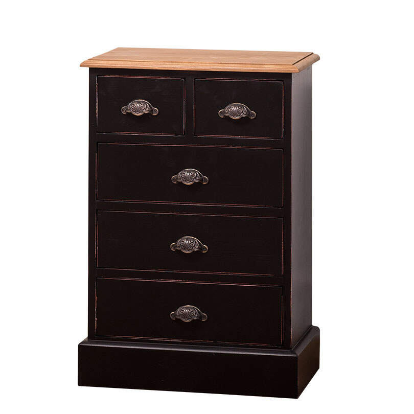 Landhaus-Nachttisch Provence - 5 Schubladen, Eichenplatte Konfigurator alles frei wählbar