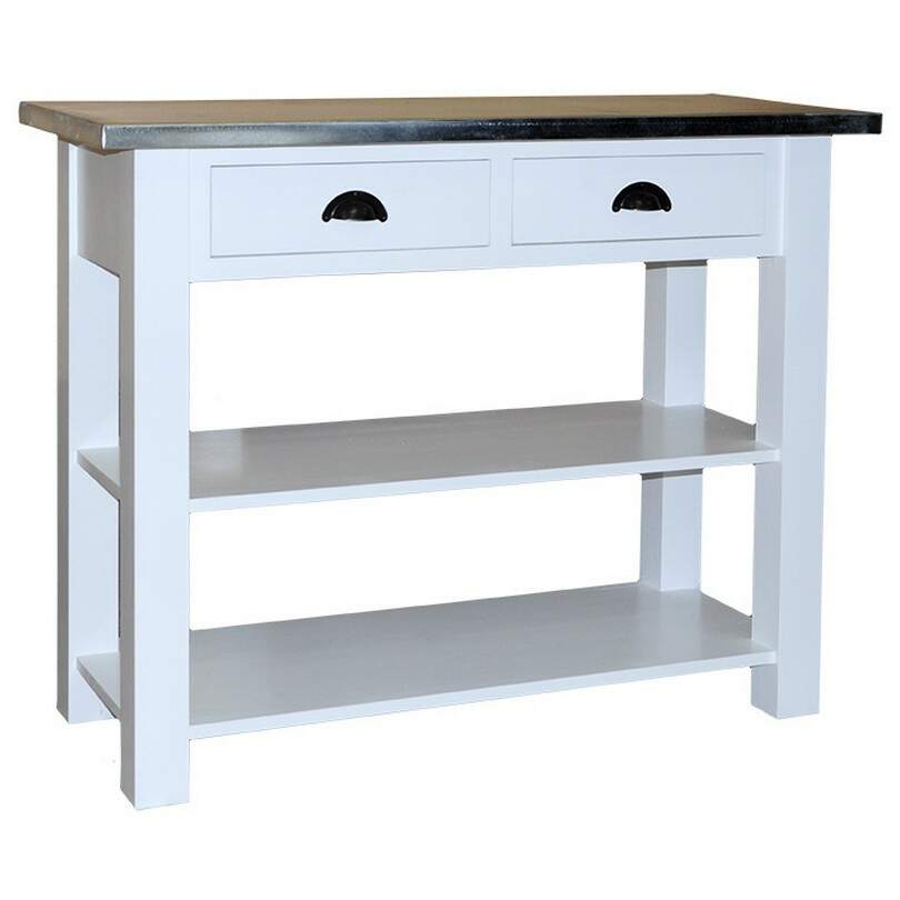 Landhaus Wandtisch zwei Schubladen - Zinkplatte Konfigurator alles frei wählbar