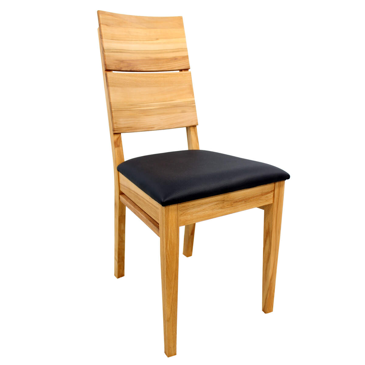 Esszimmerstuhl LINO - mit Polstersitz Leder Wildeiche geölt Polstersitz Leder