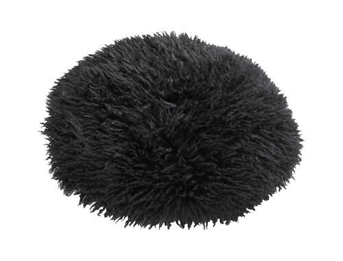 Kuschelkissen Neuseeland Lammfell Rund 40 cm Black