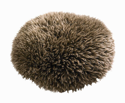 Kuschelkissen Neuseeland Lammfell Rund 40 cm Sahara