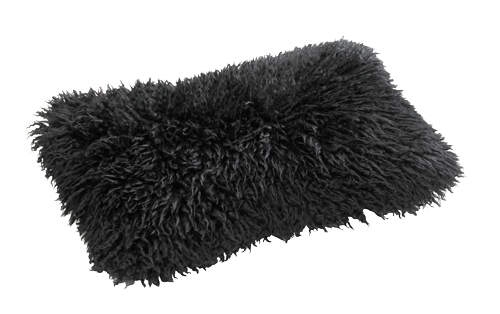 Kuschelkissen Neuseeland Lammfell klein 30 x 50 cm Black