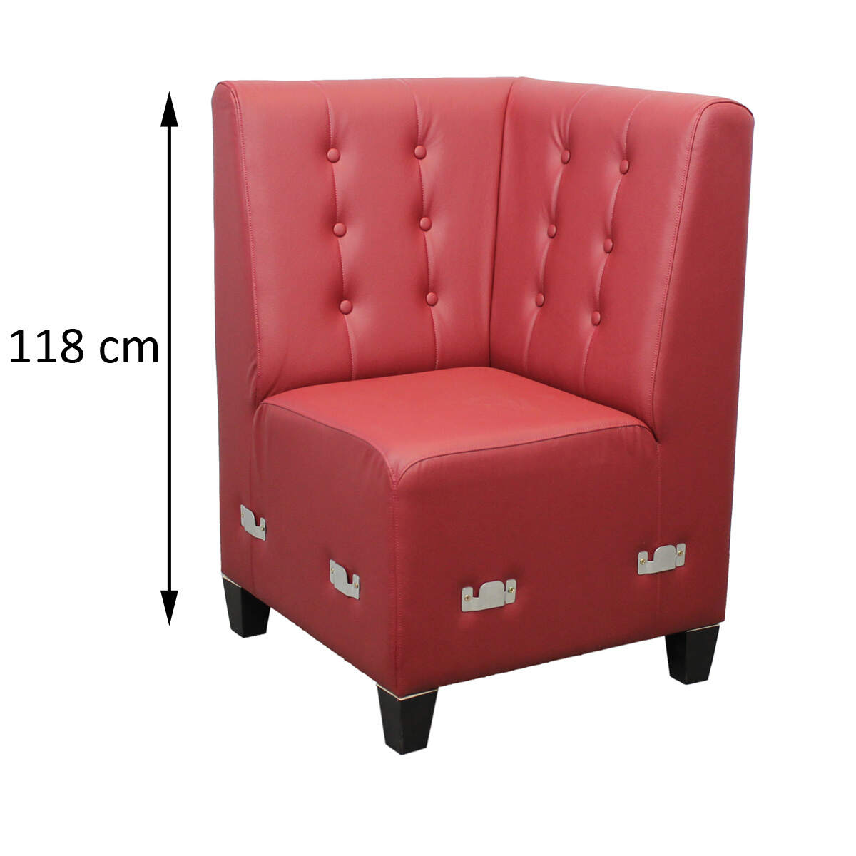 Gastronomie Lounge Bank Eckelement Höhe 118 cm Kunstleder