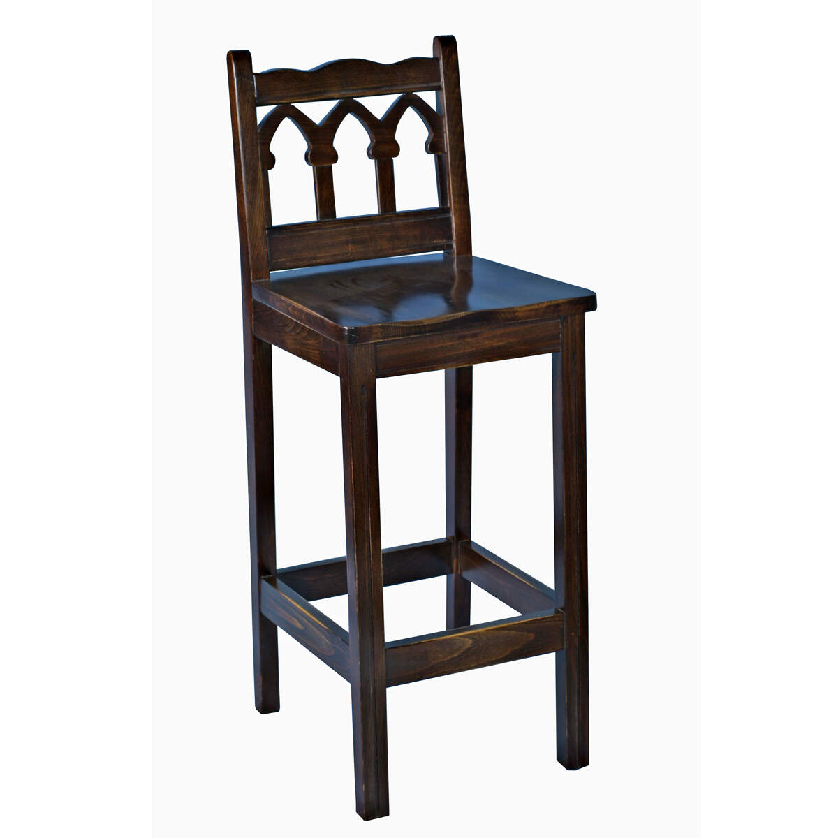 Rustikaler Holzbarhocker Gothic