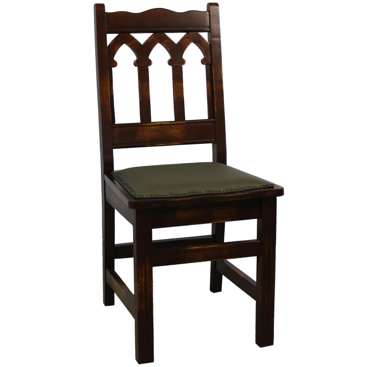 Rustikaler Holzstuhl mit Polstersitz Gothic Stoff